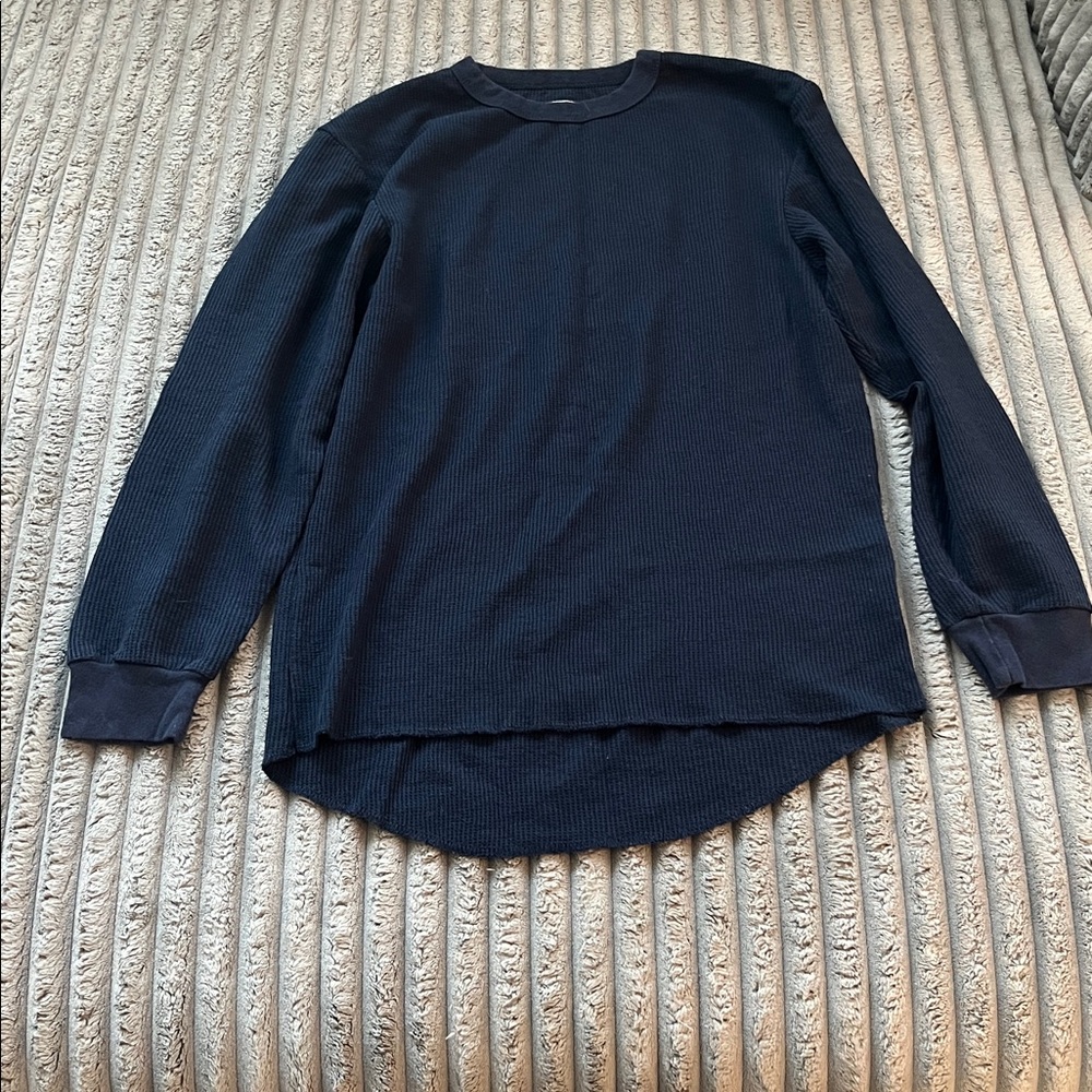 Smith’s Workwear Men’s Navy Long Sleeve Waffle Knit Shirt